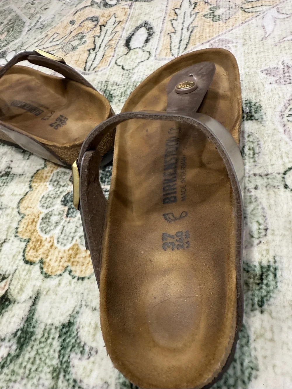 Birkenstock Metallic Rose Gold Thong Sandals
